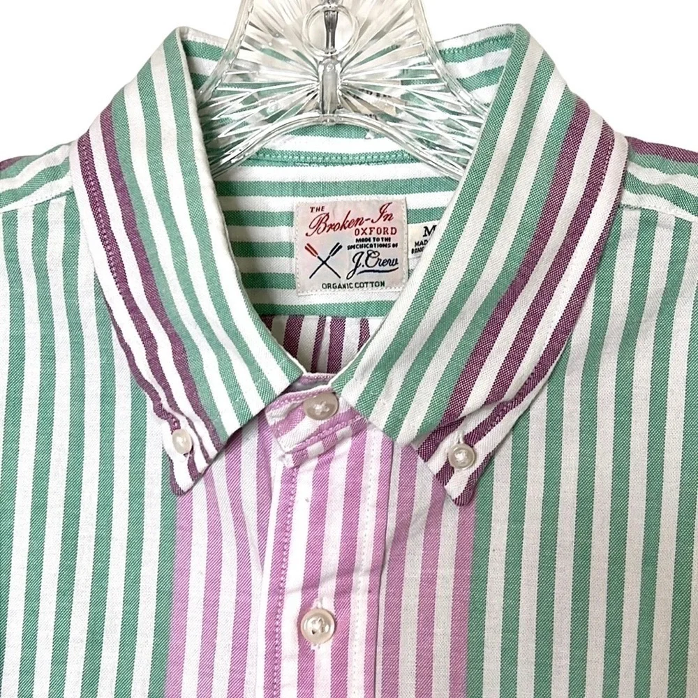 J. Crew Mens The Broken-In Oxford Short Sleeve Button Down Shirt Size Medium NWT